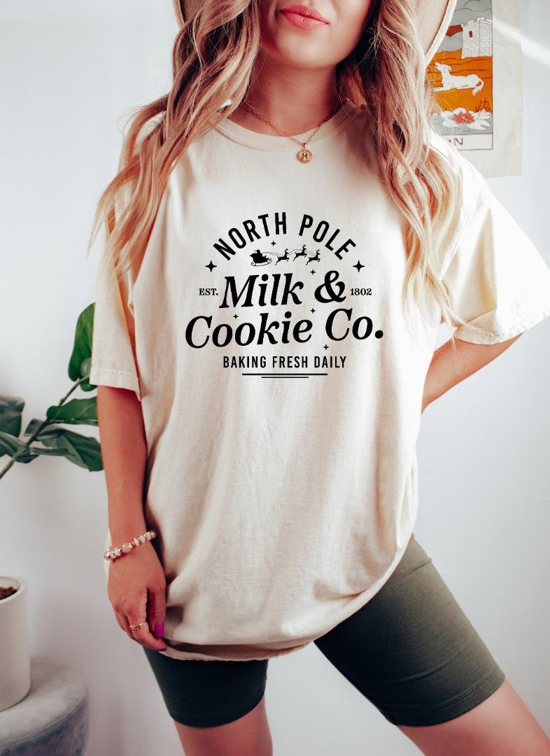 Shirt, North Pole Milk and Cookie Co Oversized Vintage T-Shirt