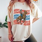 Western 4th Of July Oversized Shirt, Make America Cowboy Again Tee