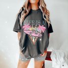 Surfing Skeleton Shirt, Life is a Beach Make Some Waves Oversized TShirt, shirt