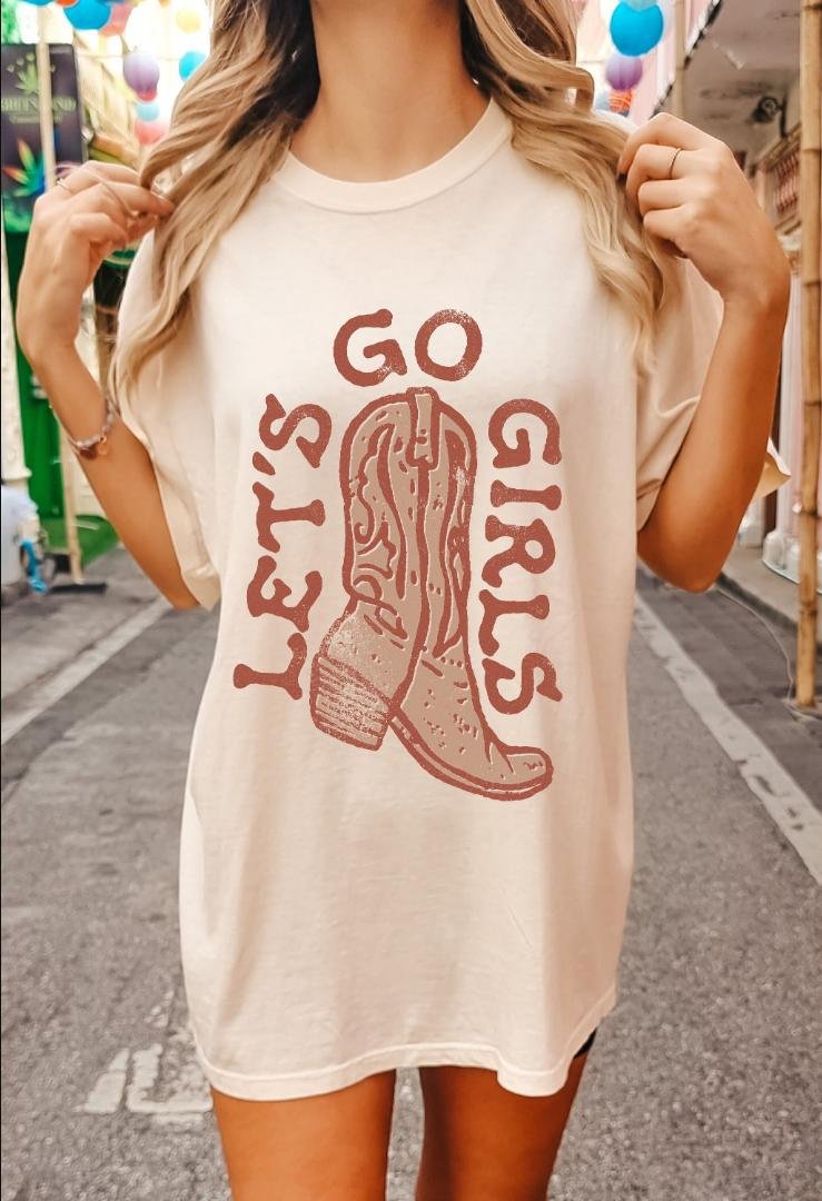 Tee, Lets Go Girls Oversized Tee, Bridesmaids Shirts Getting Ready
