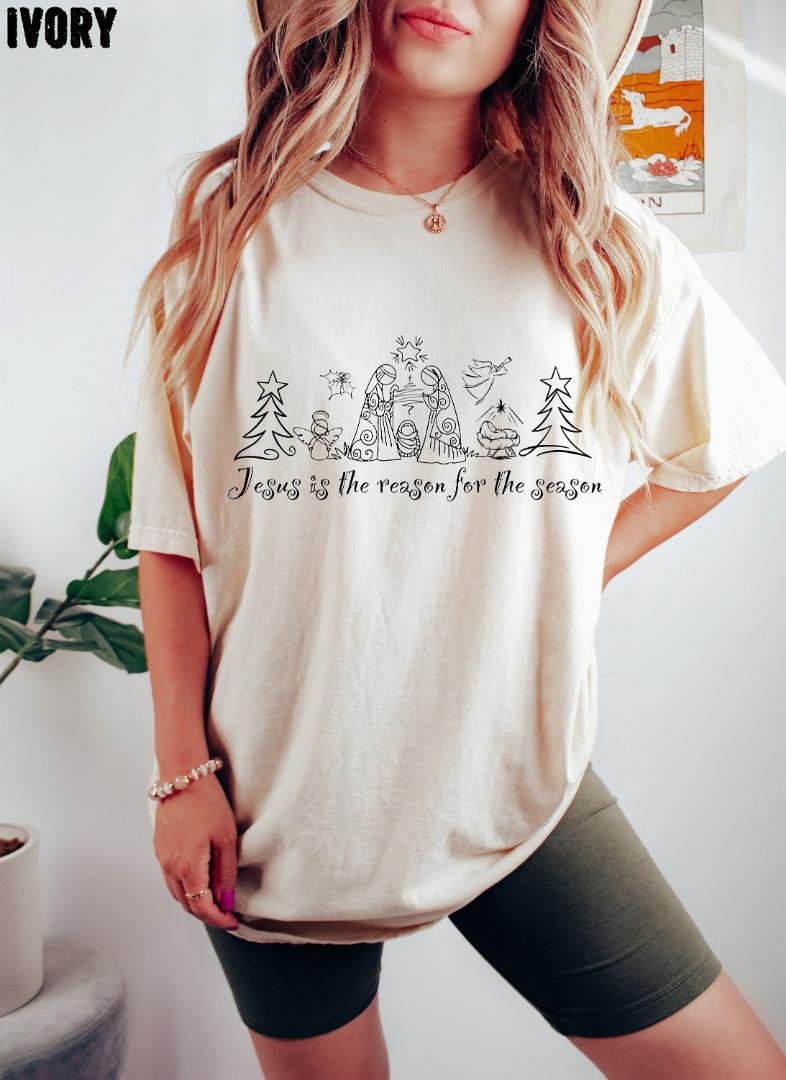 Jesus is the Reason Shirt, Jesus Is the Reason For The Season Oversized Tee, 
