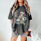 Read Banned Books Shirt, I Love Books Skeleton Oversized Vintage Shirt, Tshirt