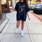 Dancing Skeleton Oversized T-Shirt, Happy Halloween Skeleton Shirt, 