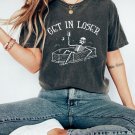 Rip Skeleton Shirt, Get in Loser Oversized Vintage T-Shirt, Skeleton In Coffin Shirt