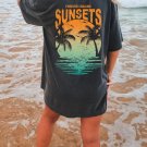 Tshirt, Forever Chasing Sunsets Oversized TShirt, Womens Graphic Tees