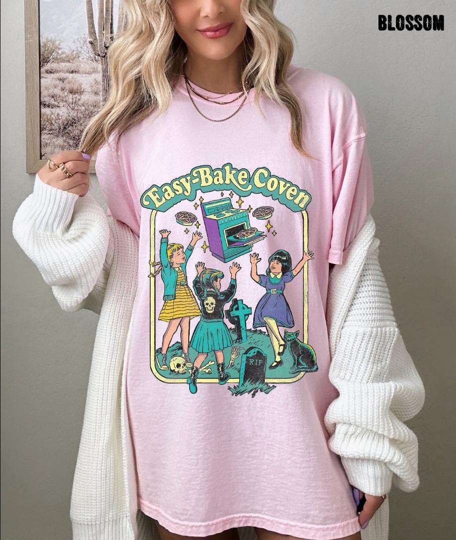 Halloween Tee, Easy Bake Coven 90s Horror Movie Fan Oversized Vintage T Shirt, Tee