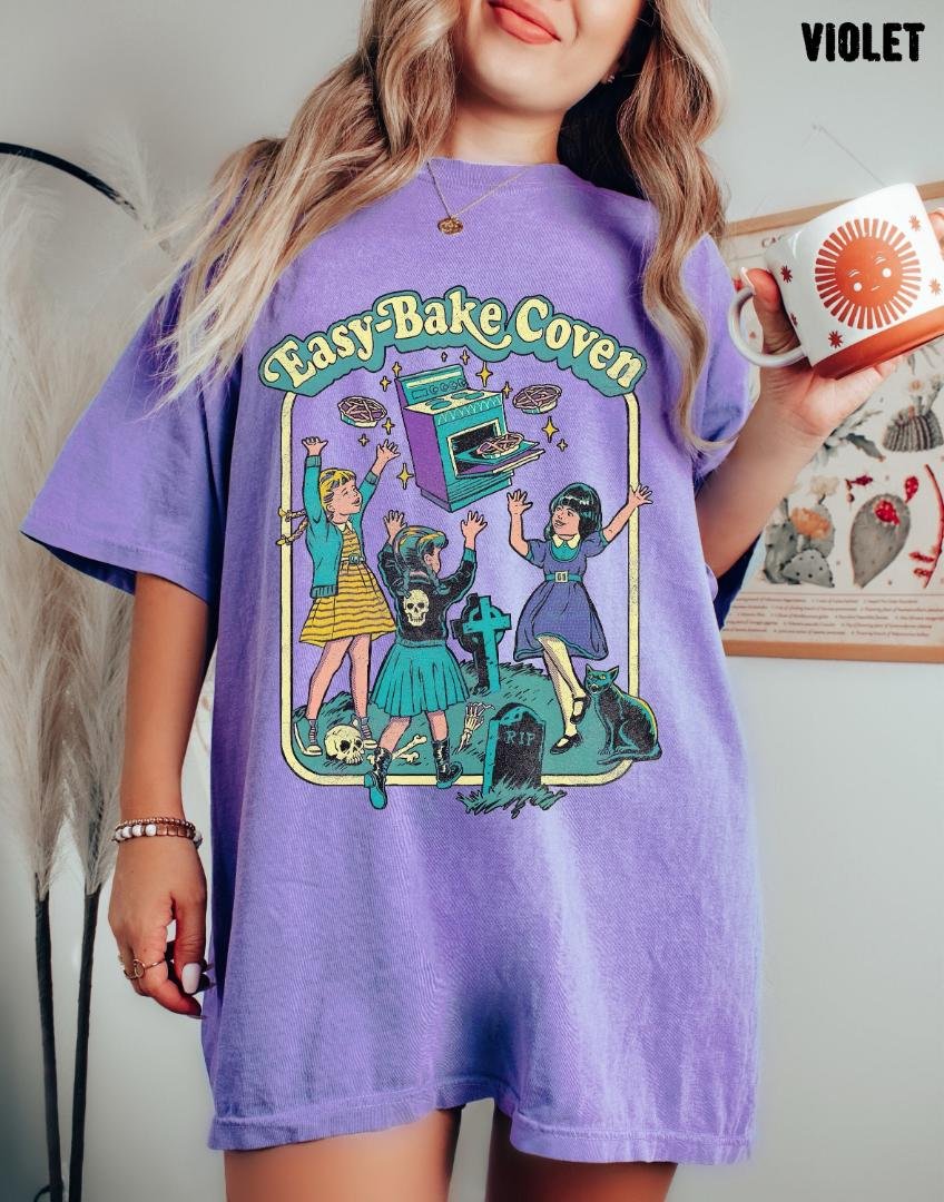Halloween Tee, Easy Bake Coven 90s Horror Movie Fan Oversized Vintage T Shirt, Tee