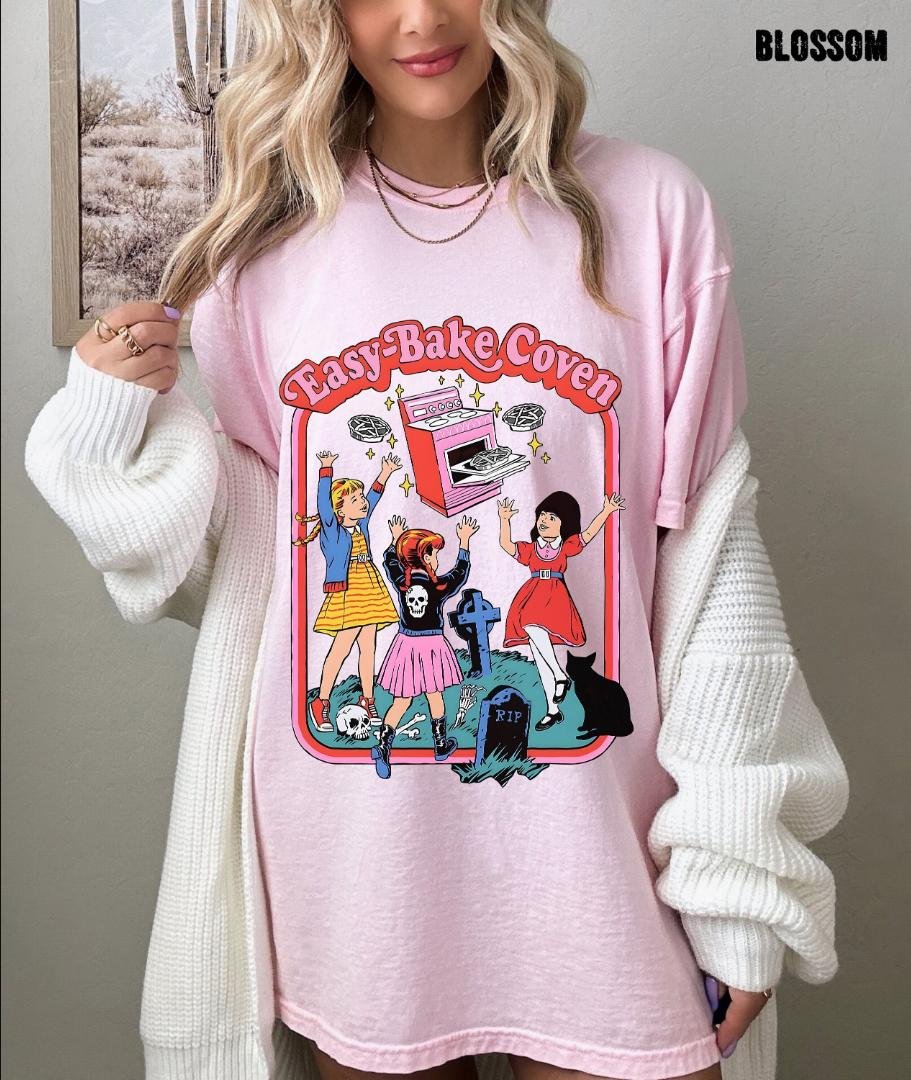 Halloween Tee, Easy Bake Coven 90s Horror Movie Fan Oversized Vintage T Shirt, Tee