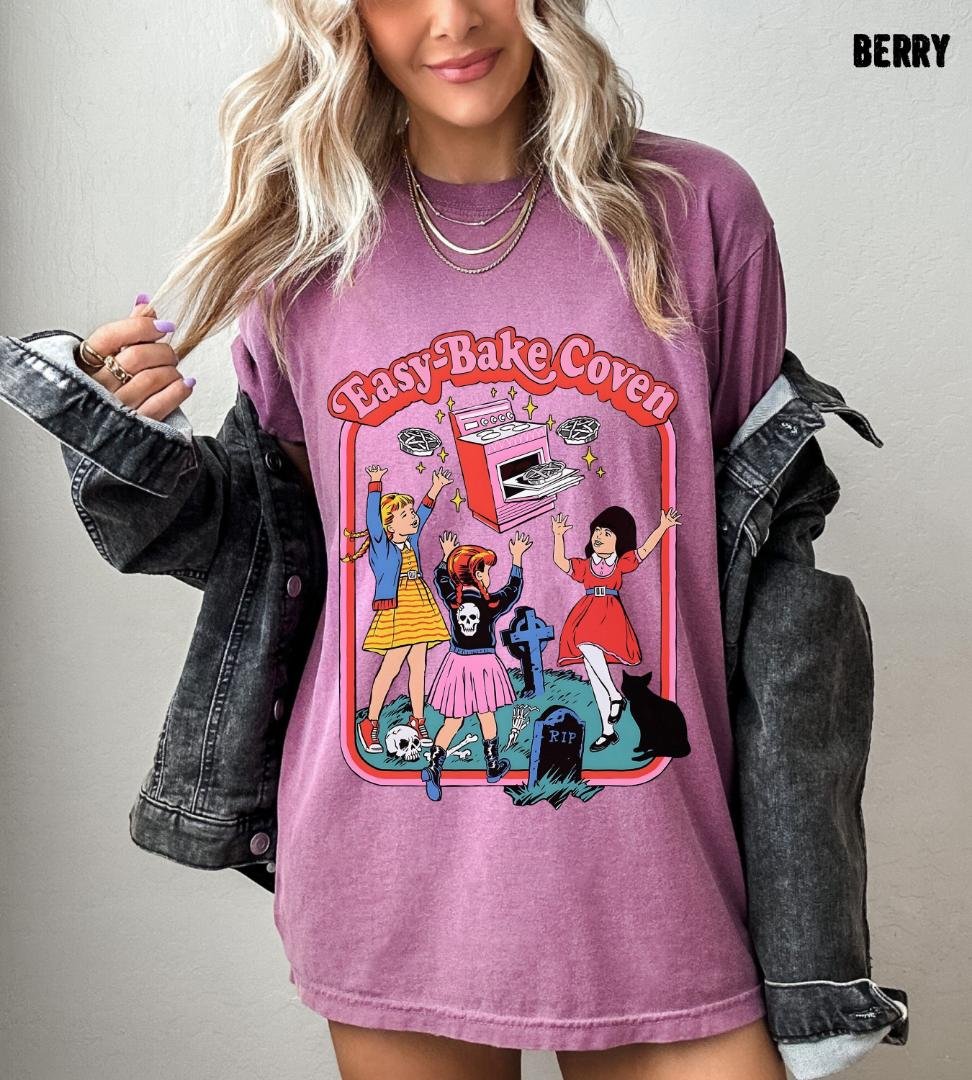 Halloween Tee, Easy Bake Coven 90s Horror Movie Fan Oversized Vintage T Shirt, Tee