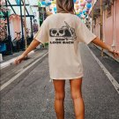 Tshirt, Dont Look Back Skeleton Oversized TShirt, Graphic Tees For Women