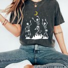 Skeleton Shirt, Dancing Skeleton Oversized Vintage T-Shirt, Halloween Dancing Skeleton Shirt