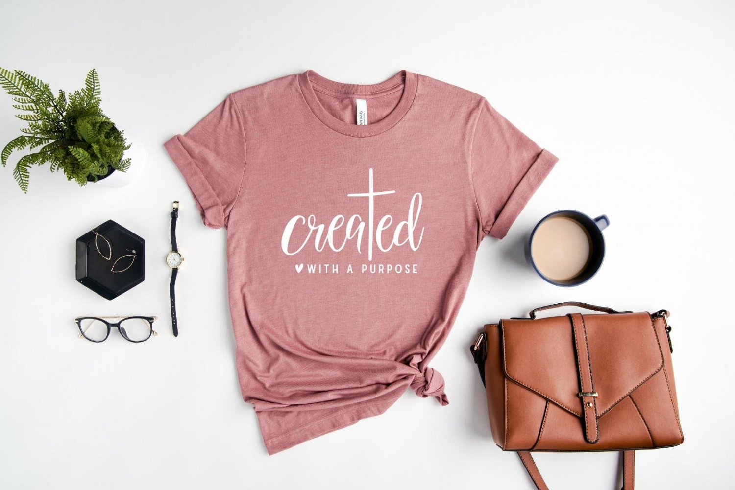 Cross Shirt, Created With A Purpose Shirt, Christian Shirts
