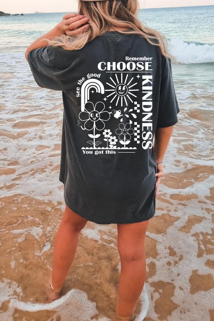 Kindness Is Cool Shirt, Choose Kindness Oversized Vintage T-Shirt, Tshirt