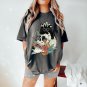 Skull Oversized Tshirt, Black Cat Halloween Shirt, Tshirt