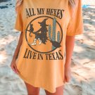 Witch Cowgirl Tee, All My Hexes Live In Texas Oversized Vintage T Shirt