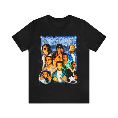 POP SMOKE Unisex Graphic Tee Shirt, Vintage 90s Rap Bootleg Style T-Shirt