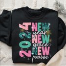 New Year Eve Glitter Shirt, 2024 New Year New Grace New Praise Shirt, New Year Shirt