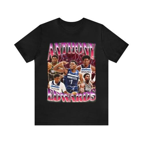ANTHONY EDWARDS 90s Unisex Tee, Vintage 90s Basketball Bootleg Style T-Shirt