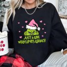 Just A Girl Who Loves Grinch Shirt ,Santa Grinch Christmas Holiday Grinchmas