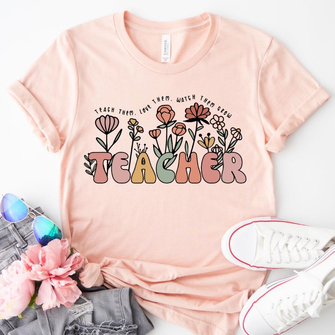 Leopard Print Nurse Shirt, Wild Flowers Nurse T-Shirt