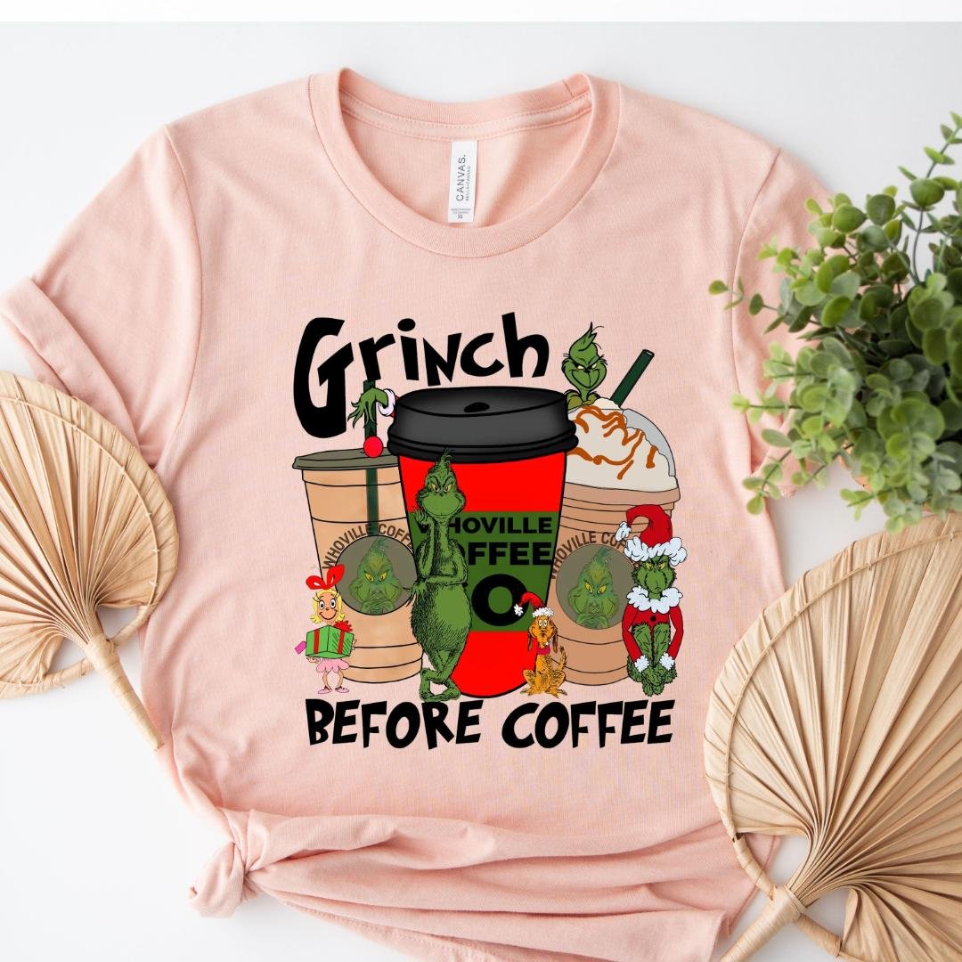 Before Coffee Grinch Unisex Tee Shirt, Whoville COFFEE Grinch Shirt