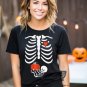 Skeleton Pregnancy Outfit, Skeleton Halloween Maternity Shirt