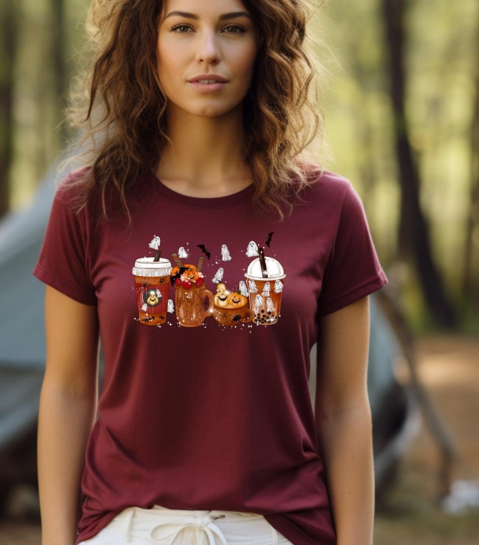 Horror Fall coffee shirt, Halloween Party T-shirt