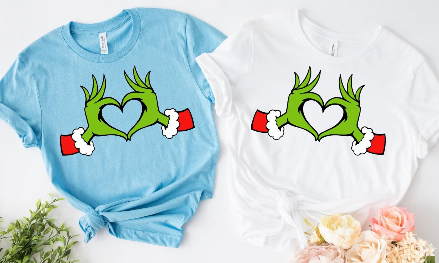 Heart Hands Graphic Tees, Christmas Grinch Shirt