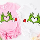 Heart Hands Graphic Tees, Christmas Grinch Shirt