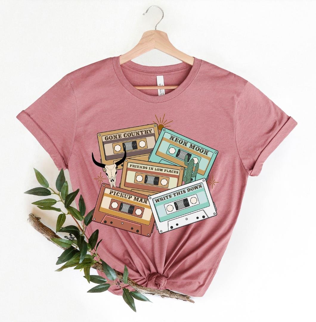 90s Vibes Shirts, Western Cassette Tapes Country Music Shirt, 90s Country Music Shirts