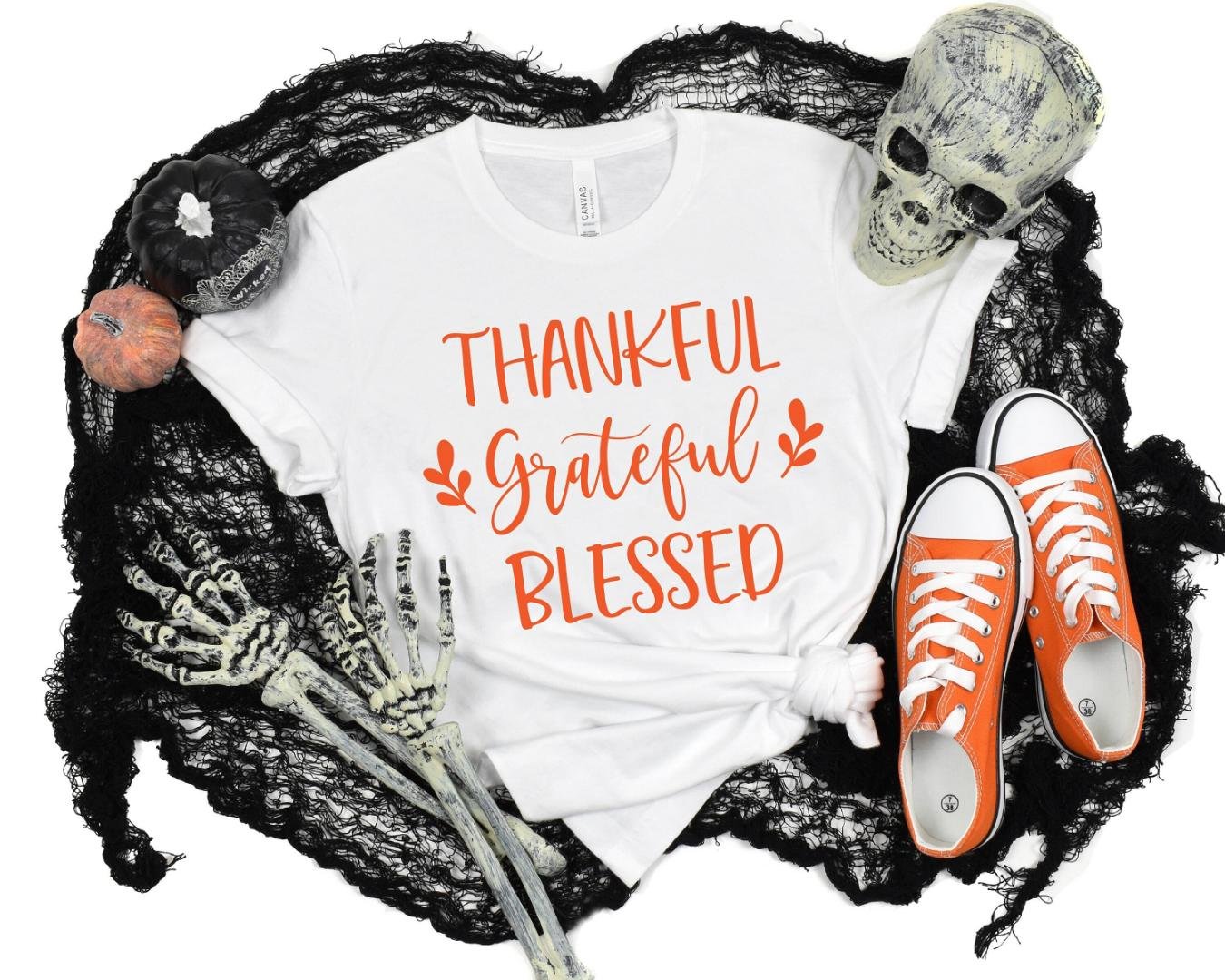 Thankful Mom Tee, Thankful Grateful Blessed Shirt, Turkey
