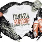 Thankful Mom Tee, Thankful Blessed Kind Of A Mess Shirt, Turkey