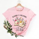 Booktrovert Shirt, Reading Is Dreaming With Eyes Open Shirt, Floral Book Shirt