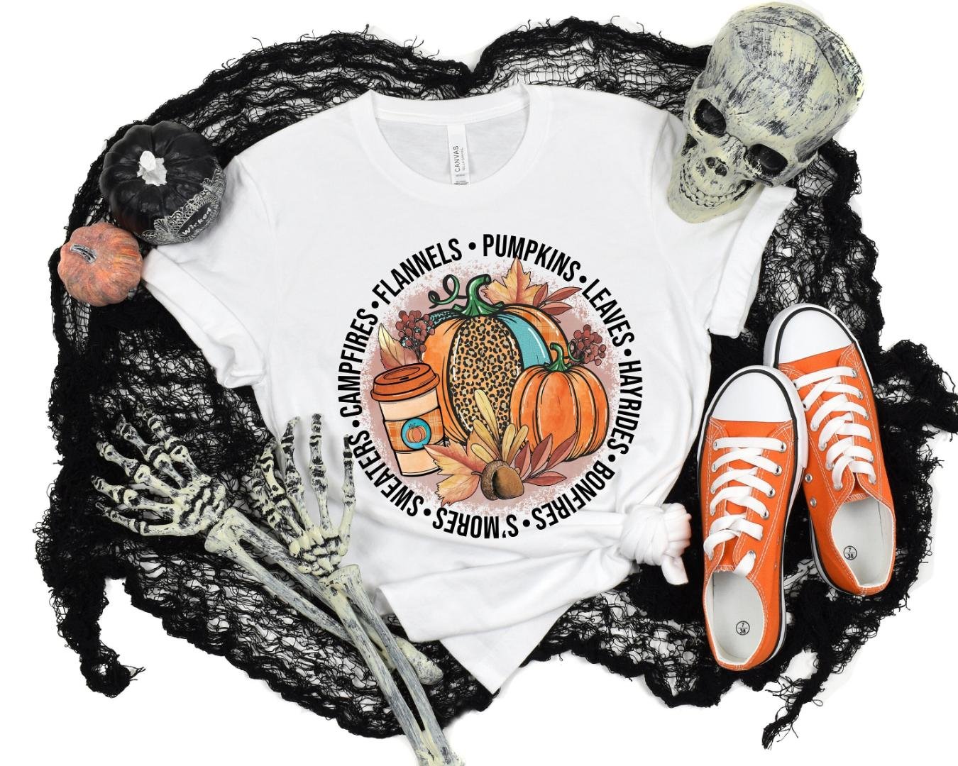 Blessed, Pumpkins Bonfires Smores Shirt, Thankful