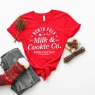 Santa Shirts, North Pole Milk Cookie Co Christmas Cheer Shirt, Christmas Coffee Shirts