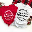 Santa Shirts, North Pole Brewing Co Shirt, Christmas Coffee Shirt