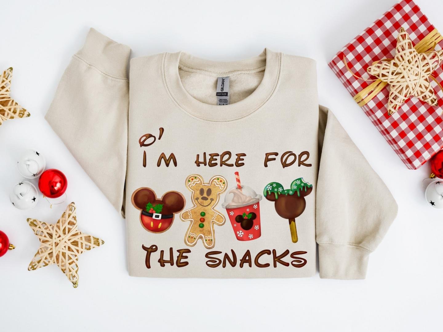 Disney Snacks Sweater, Just Here For The Snacks Shirt, Disney Christmas Sweater