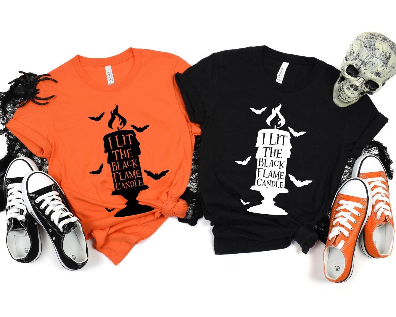 Spooky Season, I Lit The Black Flame Candle Shirt, Halloween Party Tee