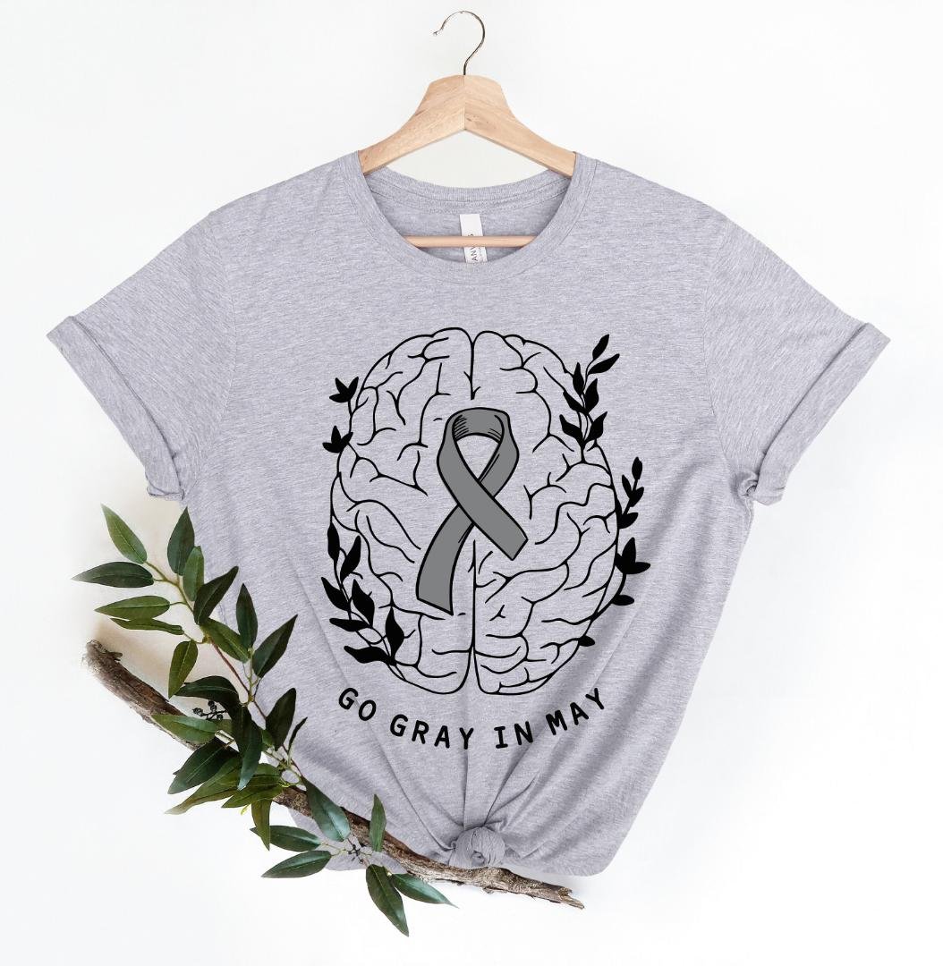 Brain Tumor Awareness Shirt, Go Gray In May Shirt, Cancer Fighter Team Shirt