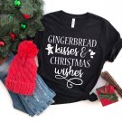Santa Shirts, Gingerbread Kisses Christmas Wishes Shirt, Christmas Shirts