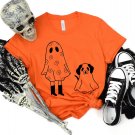 Spooky Season, Ghost Girl And Ghost Dog Shirt, Dog Lovers