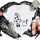 Spooky Season, Ghost Girl And Ghost Cat Shirt, Cat Lovers