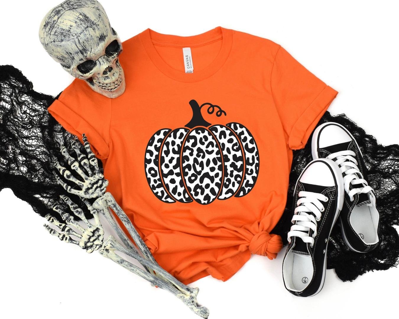 Grateful Shirt, Floral Leopard Pattern Pumpkin Shirt, Thankful Turkey