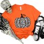 Grateful Shirt, Floral Leopard Pattern Pumpkin Shirt, Thankful Turkey