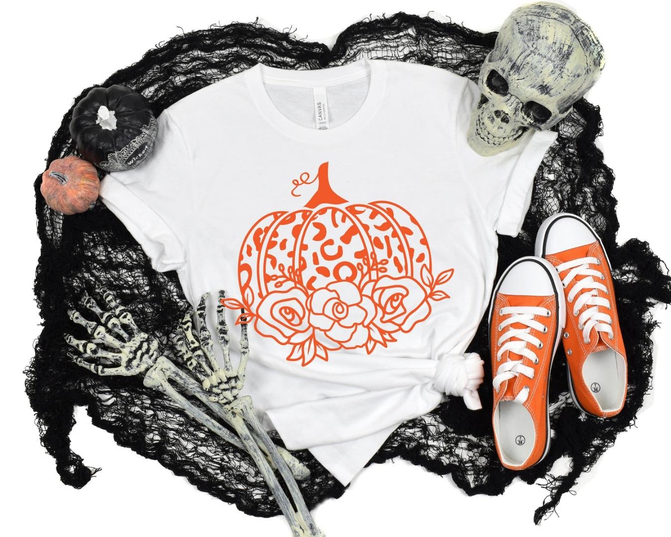 Grateful Shirt, Floral Leopard Pattern Pumpkin Shirt, Thankful Turkey
