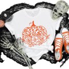 Grateful Shirt, Floral Leopard Pattern Pumpkin Shirt, Thankful Turkey