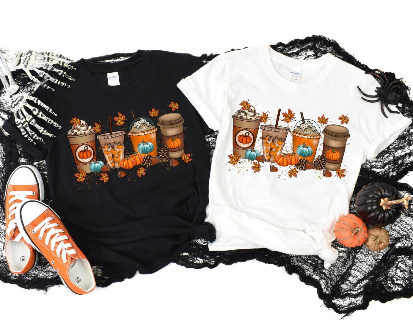 Thankful Turkey Tee, Fall Coffee Shirt, Pumpkin Spice