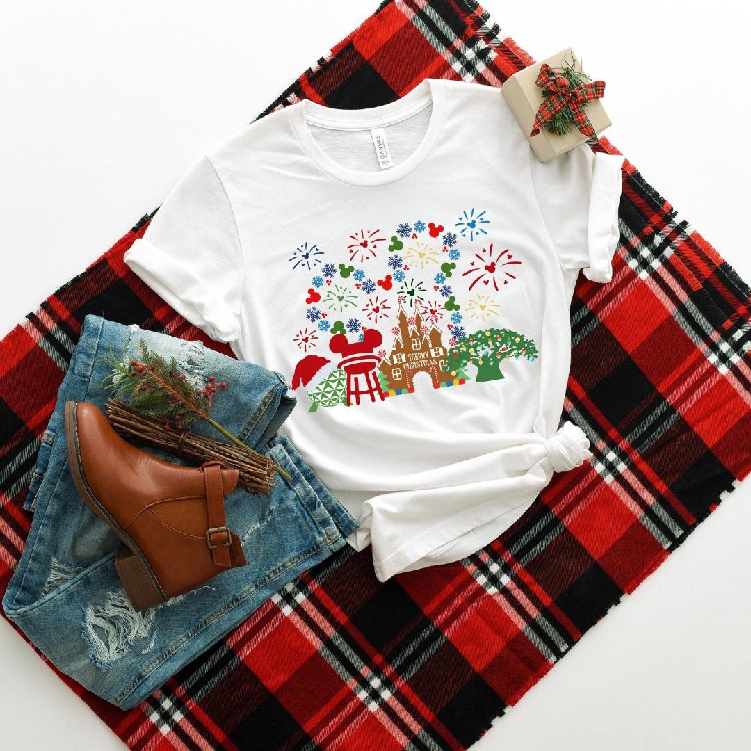 Santa Shirts, Disneyland Epcot Mickey Shirt, Christmas Shirt