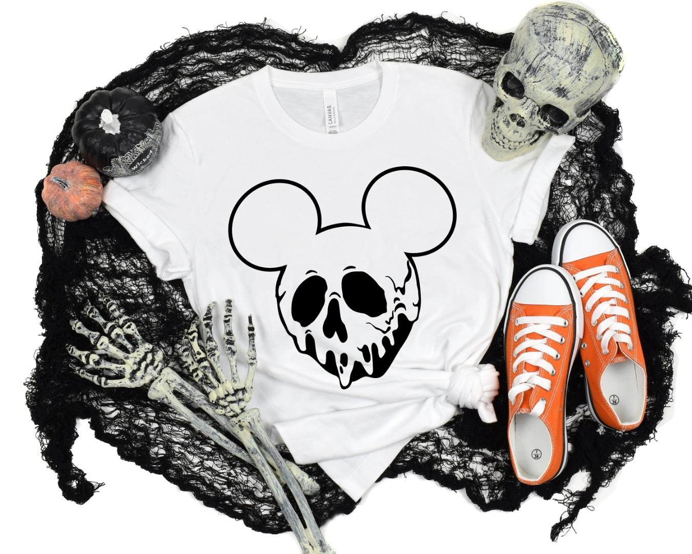 Disney Snacks Shirt, Disney Mickey Mouse Skull Shirt, Spooky Season