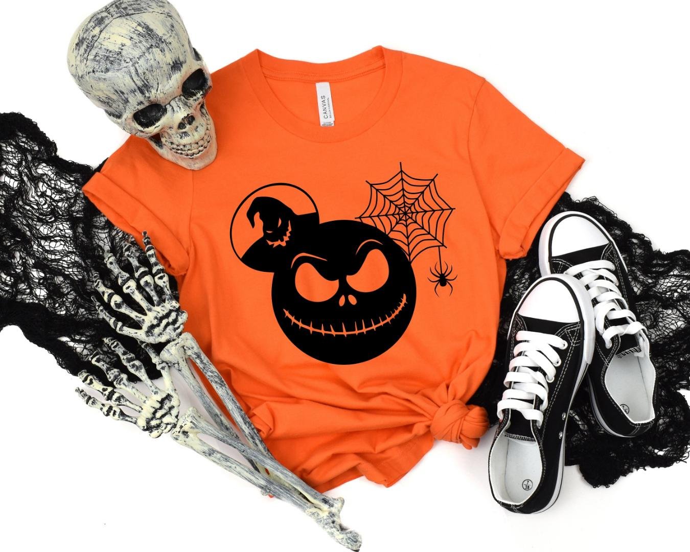 Nightmare Before Christmas, Disney Mickey Head Oogie Boogie Man Spiderweb Shirt, Spooky Season